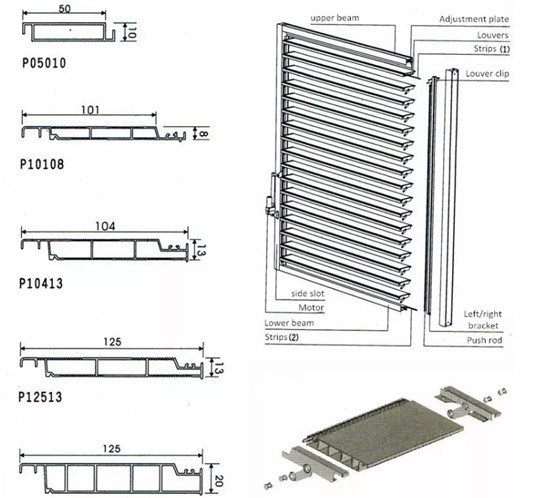 China Manufacturer Aluminum Shutter Window Louvered Outdoor Motorized Jalousie Aluminum Shade Louvers