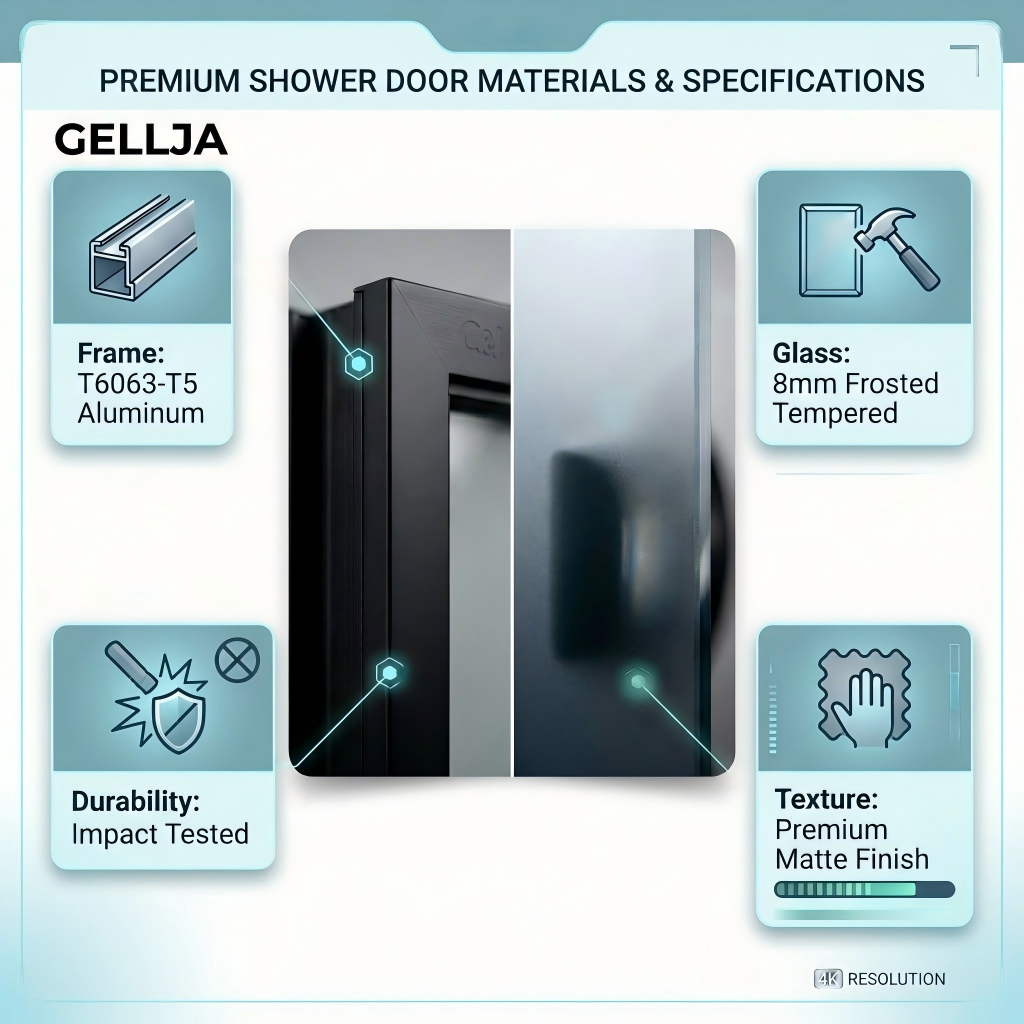 Modern Style 79x32 Aluminum Alloy Tempered Frosted Glass Door Waterproof for Interior Bathroom Use Finished Surface