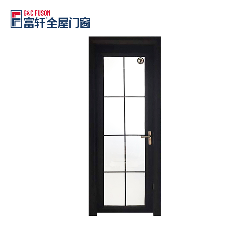 Fuson Tempered Glass Casement Door Aluminium Casement Door Interior Bathroom Swing Door With Private Label Wholesale