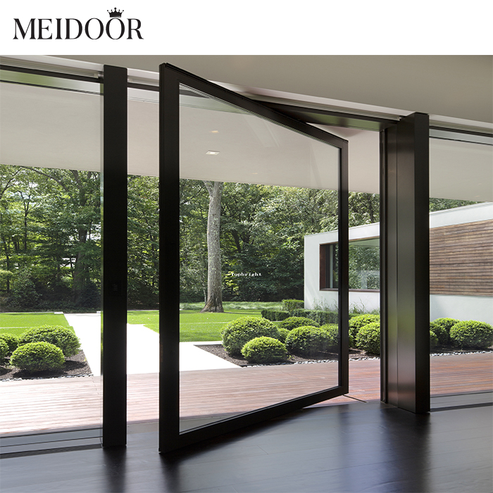 China Supplier House Office Commercial Grade Aluminium Glass Pivot Door for Hotel Spring Door Entrance Door