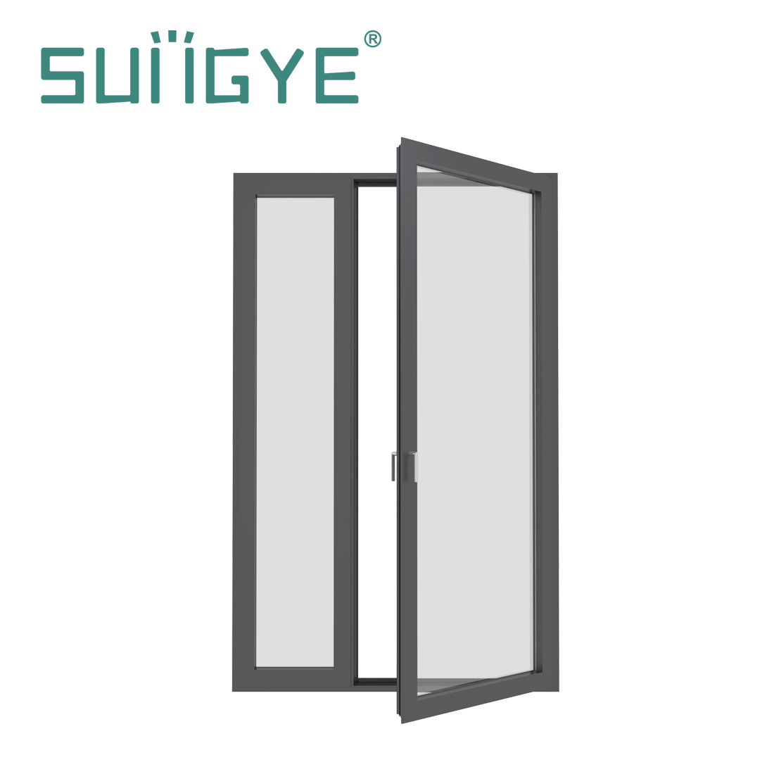 SUNGYE Modern Aluminum Double Swing French Door Safety Hurricane Impact Tempered Glass Front Entry Doors For House