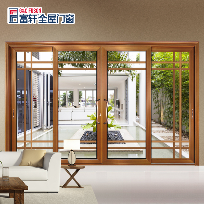 Fuson American Market Aluminium Slide Door Cheap Soundproof Slim Frame Smart Glass Internal Glass Doors For House