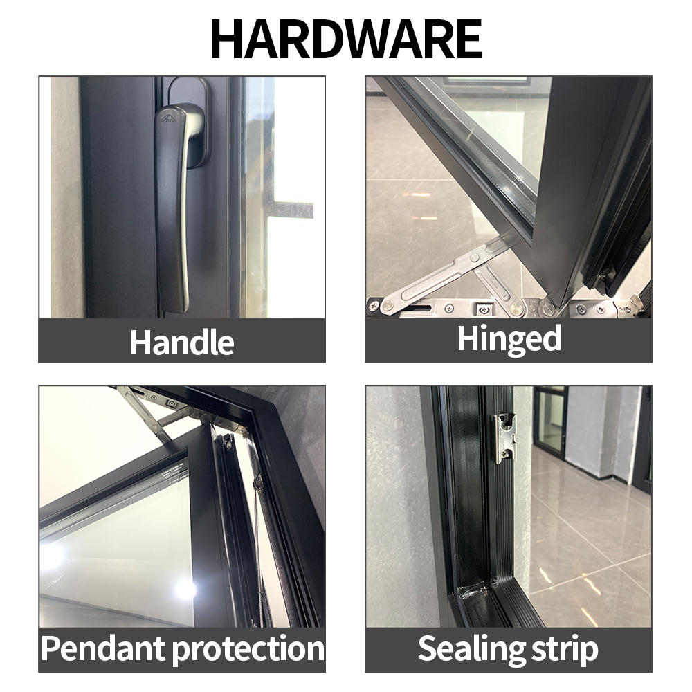 Modern Large Panoramic Double Tempered Double Glazed Casement Window NFRC Apartment Bedroom Exterior House Casement Window