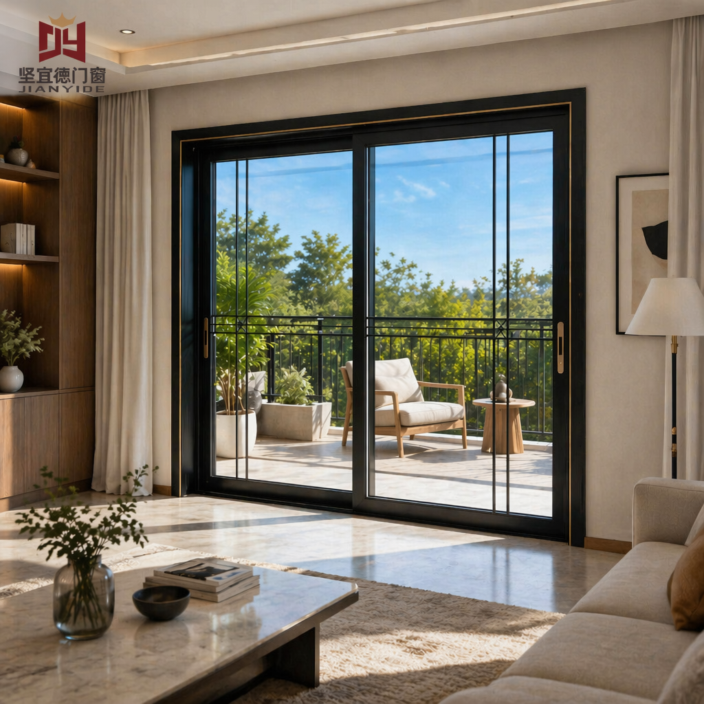 Modern 130 Series Aluminum Sliding Door Window Set Finished Surface Interior Use Custom Size Energy Efficient