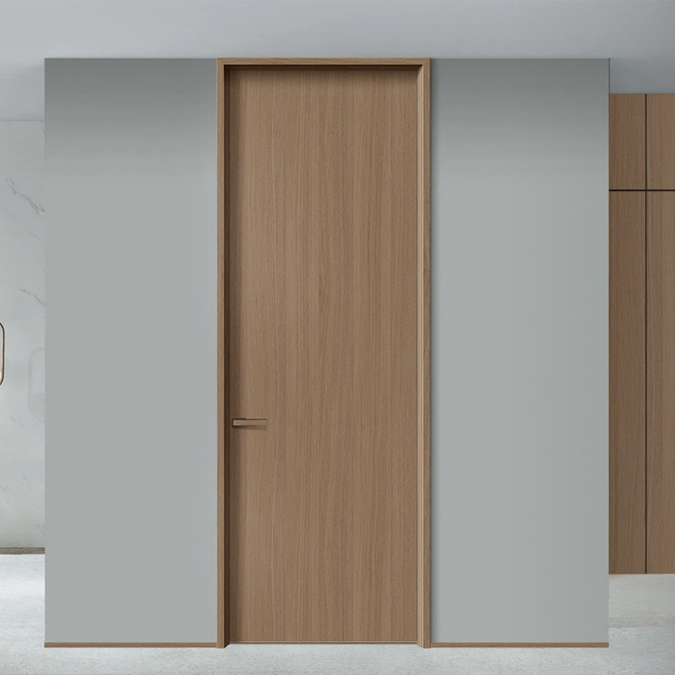 Customized Designer Aluminum Wood Grain Italia Style Waterproof Single Interior Internal Doors For Houses And Bedroom