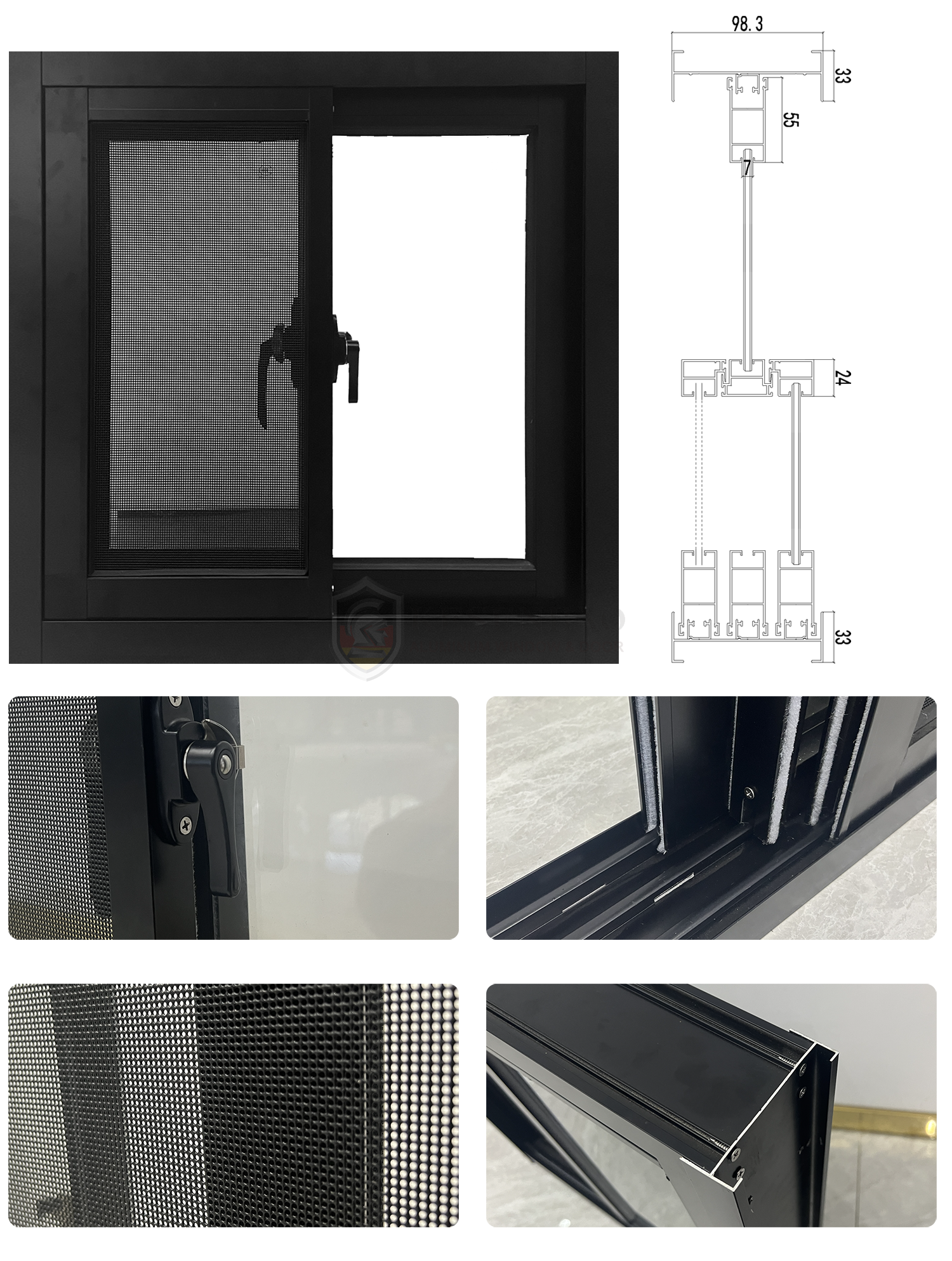 98 Series Sliding Window Detail
