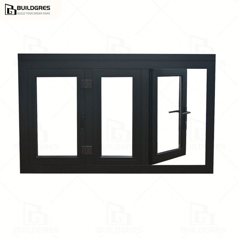 Buildgres Modern Design Aluminium Stacking Folding WindowsThermal Insulation Soundproof Features Large Opening Bifold Glass Door