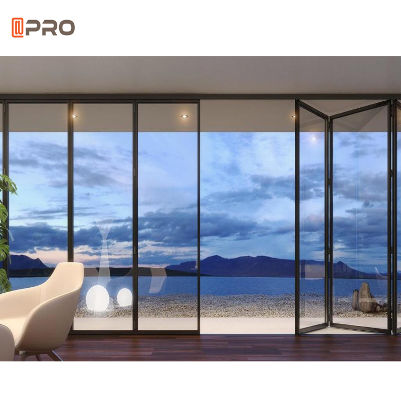 APRO American Hot Sale NFRC Certificate Aluminium Bi-Fold Door Glass Accordion Door Patio Folding Doors