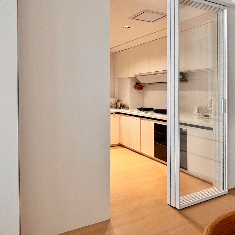 Ultra Slim Aluminum Sliding Door Multi Panel Linked System Kitchen Door Waterproof Windproof Wholesale Factory Tempered Glass