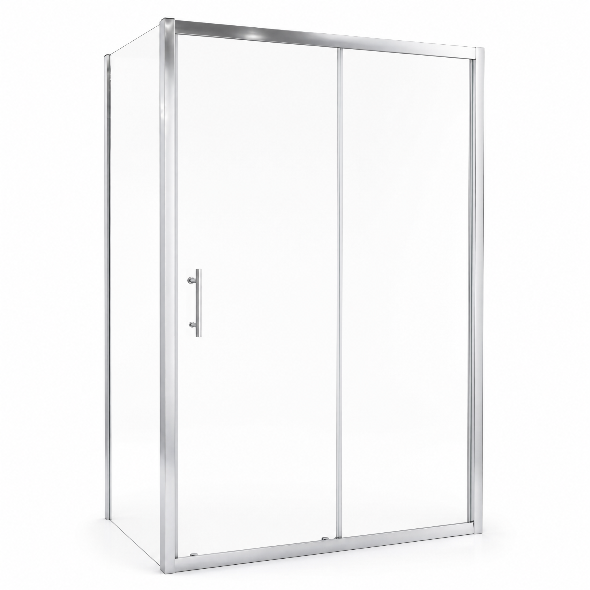 Modern Minimalist Sliding Shower Door Bright Silver Aluminium Frame Tempered Glass Custom Sizes for Home Hotel Use 1 Year