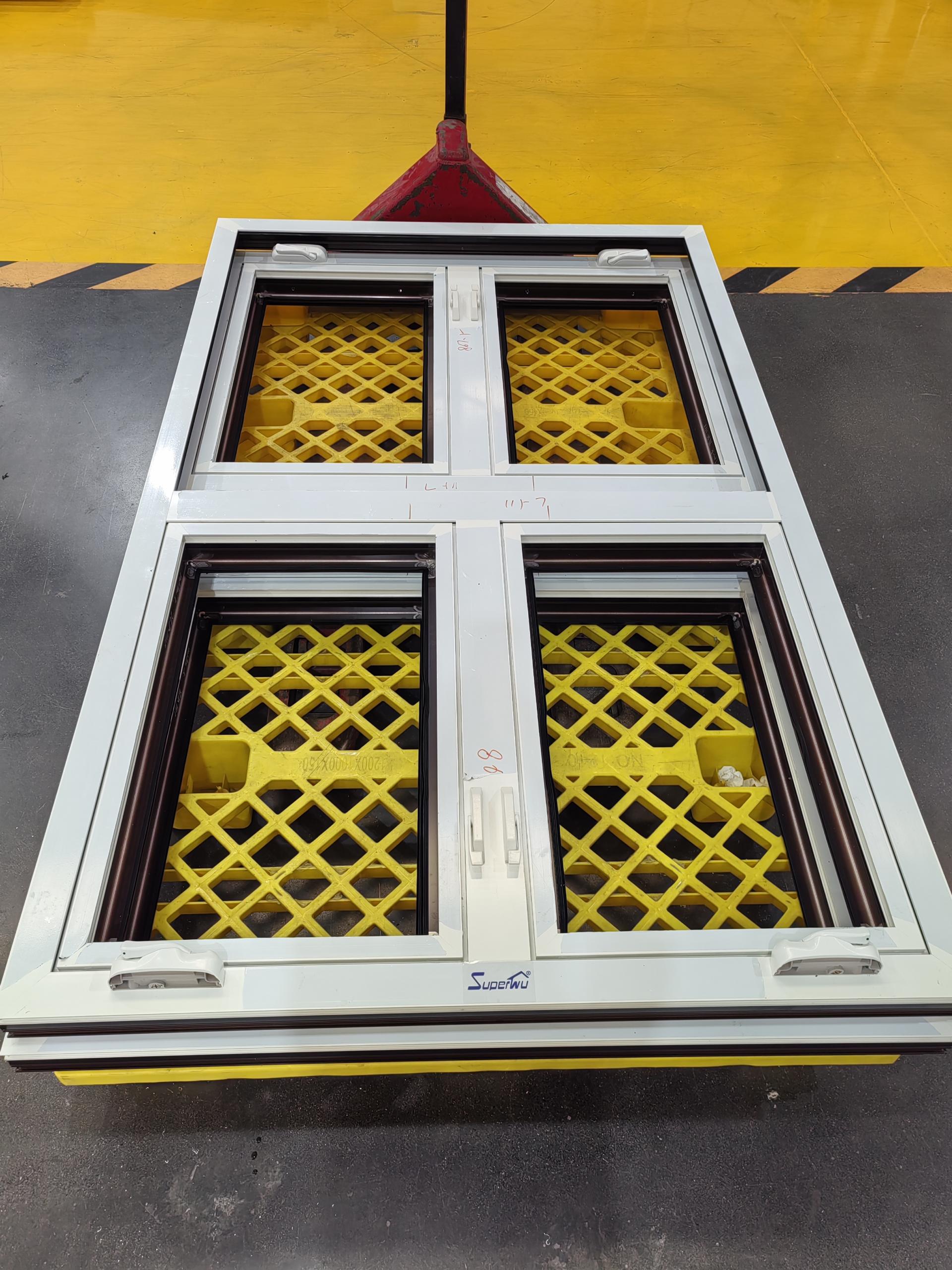 SUPERWU High Quality Swing windows for Sale European Style Aluminium French Window for Hurricane case Low E Glass