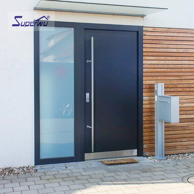 NFRC AS2047 Manual Finished Exterior Safety Impact Entry Doors With Double Glass Aluminium Frame For Bedroom And School