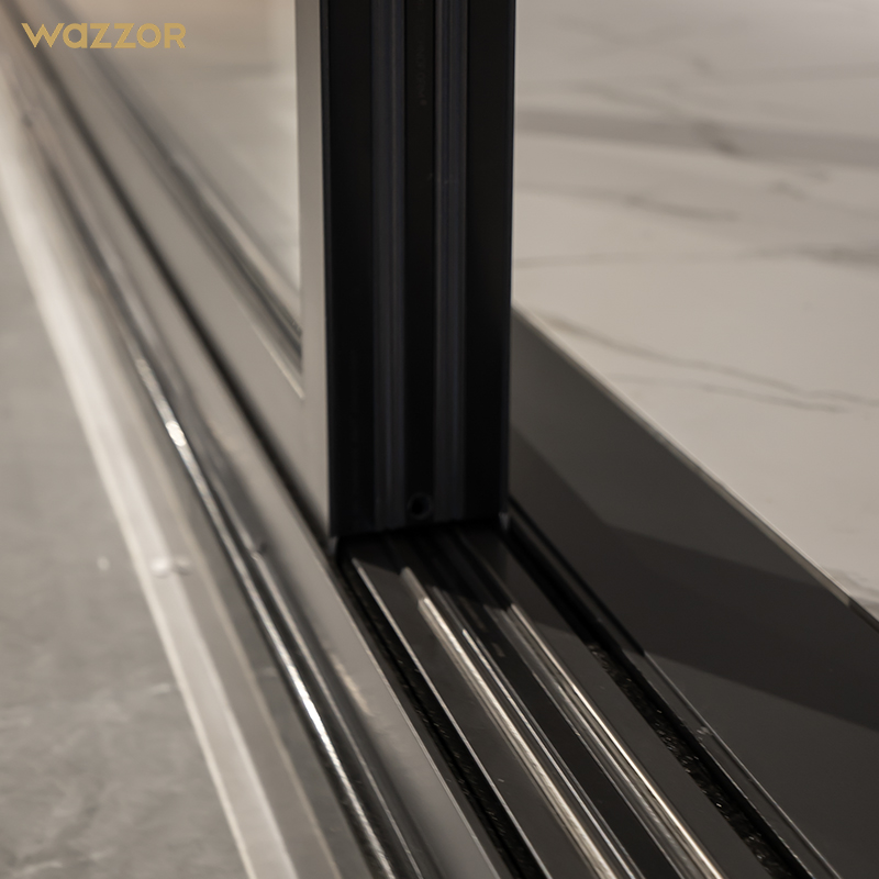Wazzor Aluminum Double-Glazed Sliding Windows and Doors for Interior Bedroom Garden Use-Minimalist Design Windproof Feature