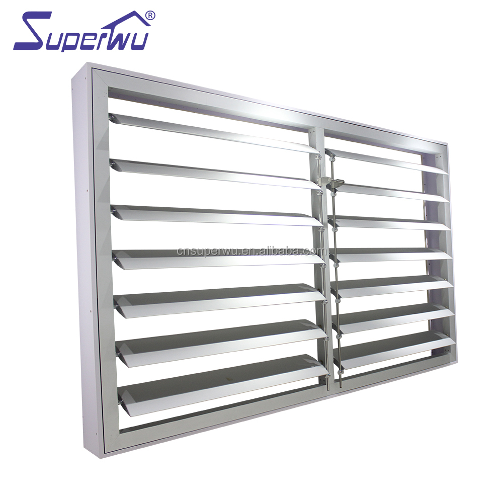 Superwu Cheap Price Aluminium Australia Standard Sound Insulation Aluminum Louver windows with Aluminium Plate Exterior windows