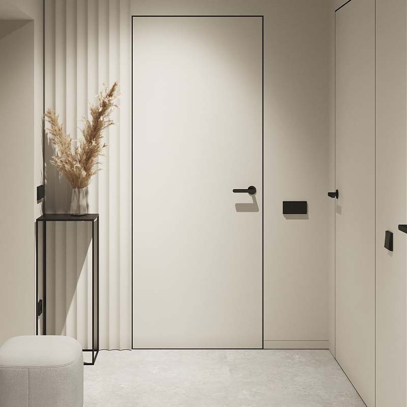 Aluminum-Wood Door 45mm Soundproof Interior | Solid Wood Plus Aluminum Frame Hotel Bedroom Door | Custom Size Frameless Design