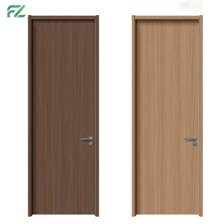 Custom Size Fire-Rated Soundproof Aluminum Interior Doors Simulated Wood Grain Finish Water Resistant Minimalist Design Bathroom