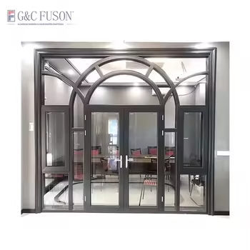Fuson Low Price Wholesale Quick Shipping Product Door Aluminum Fram Cabinet Aluminum Doors And Windows Casement Door