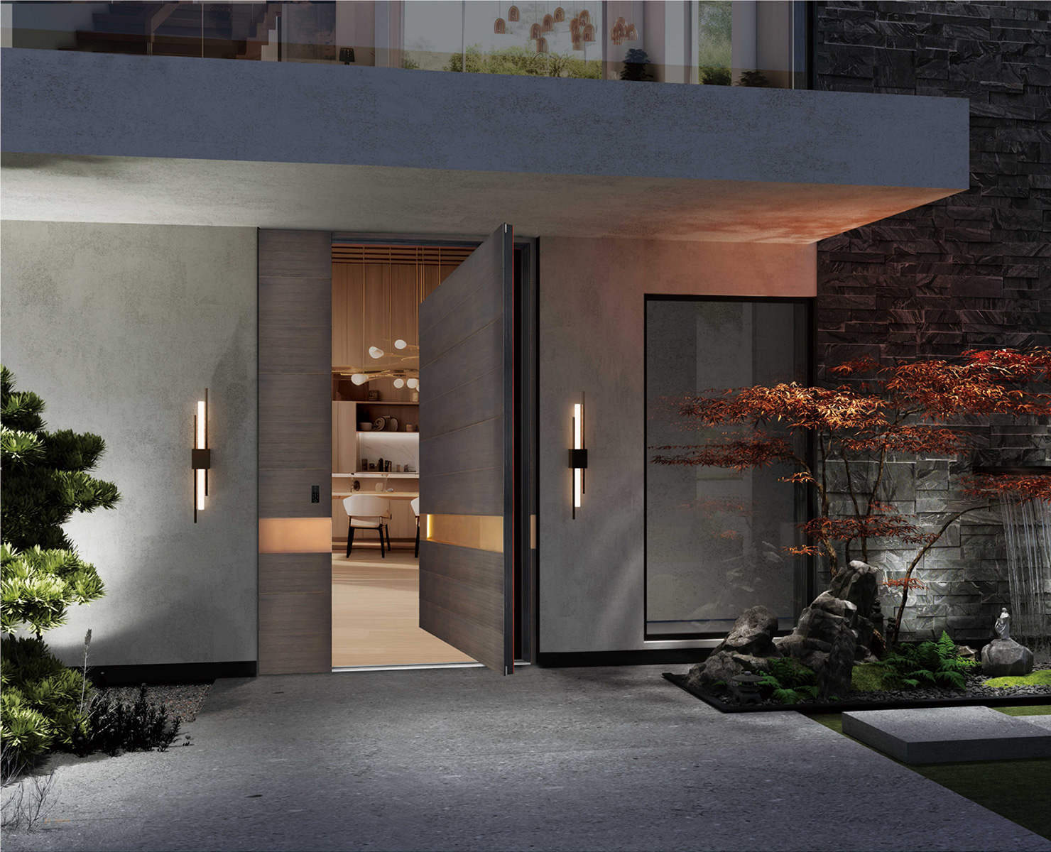 LEDOW Aluminum Entrance Pivot Door For Luxury Homes, Villas, Hotels &amp; Commercial Projects | Custom North America B2B Solutions