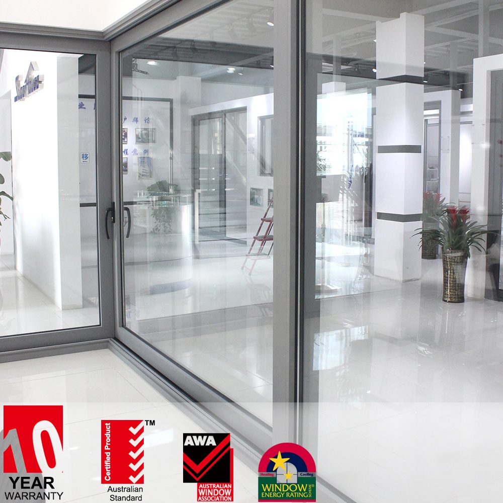 American Hurricane Windows Impact Door NFRC NOA Florida Code Aluminium Corner Lift and Slide Doors for Office