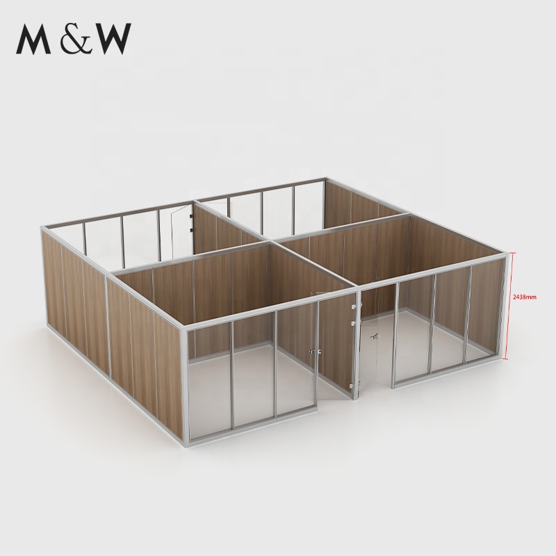 M&amp;W Factory Manufacturer Glass Wall Panels Dividers Double Modular Aluminium Frame Office Partition