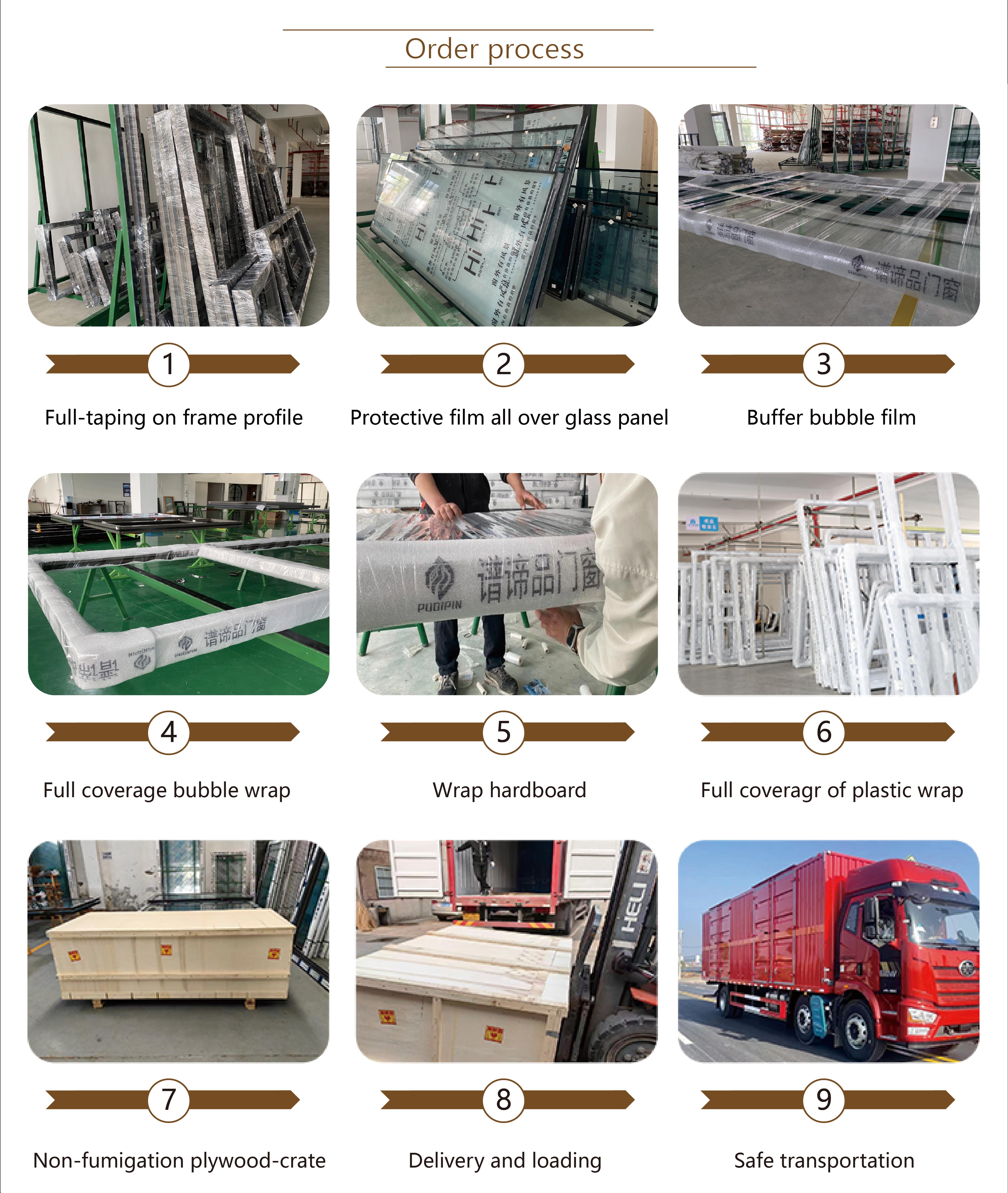 PDP High-Security Anti-Theft Aluminium Clad Wood Glass Casement Doors for Courtyard and Balcony