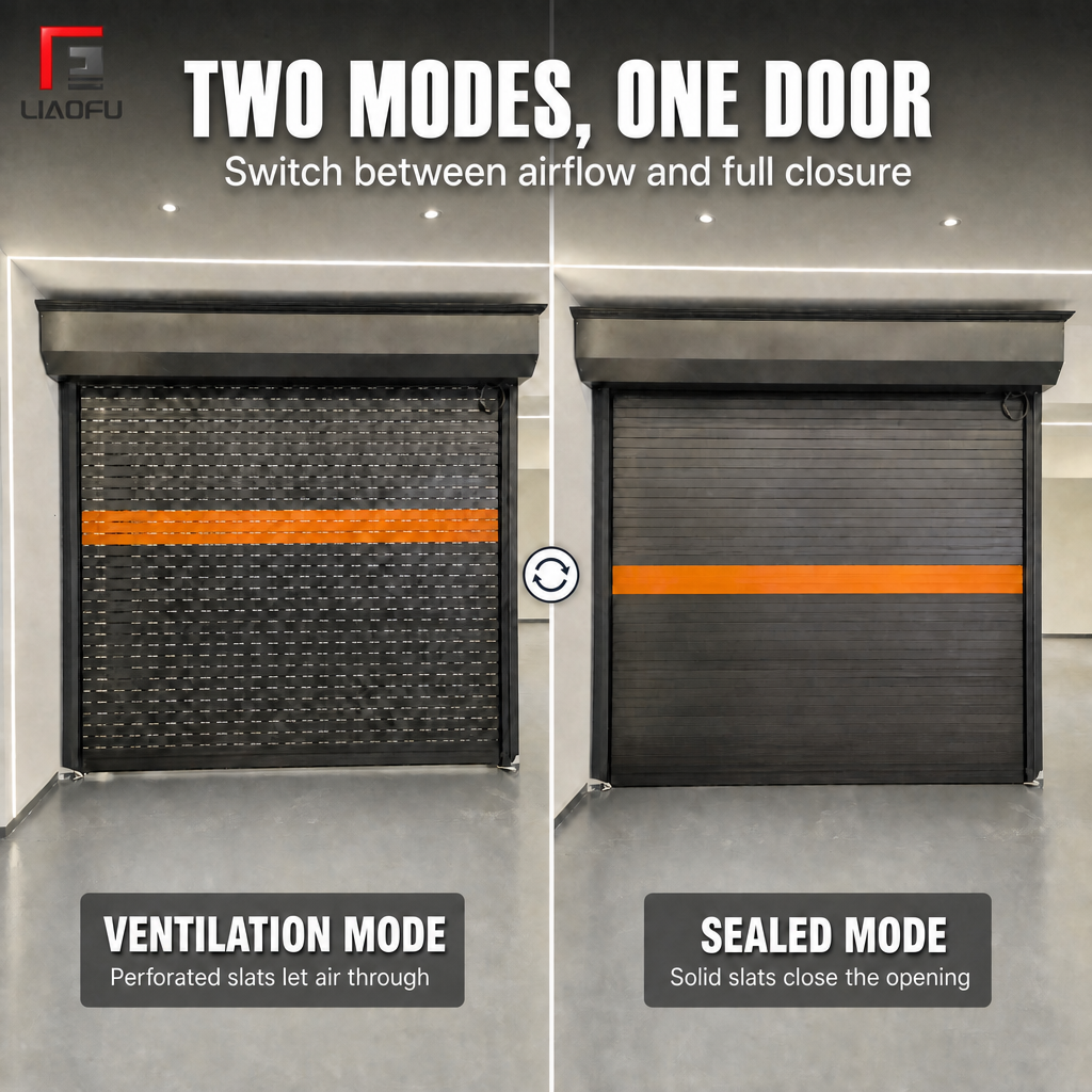 New Aluminum Commercial Garage Door Perforated And Solid Roll-Up Shutter Door For Warehouse Shop Front