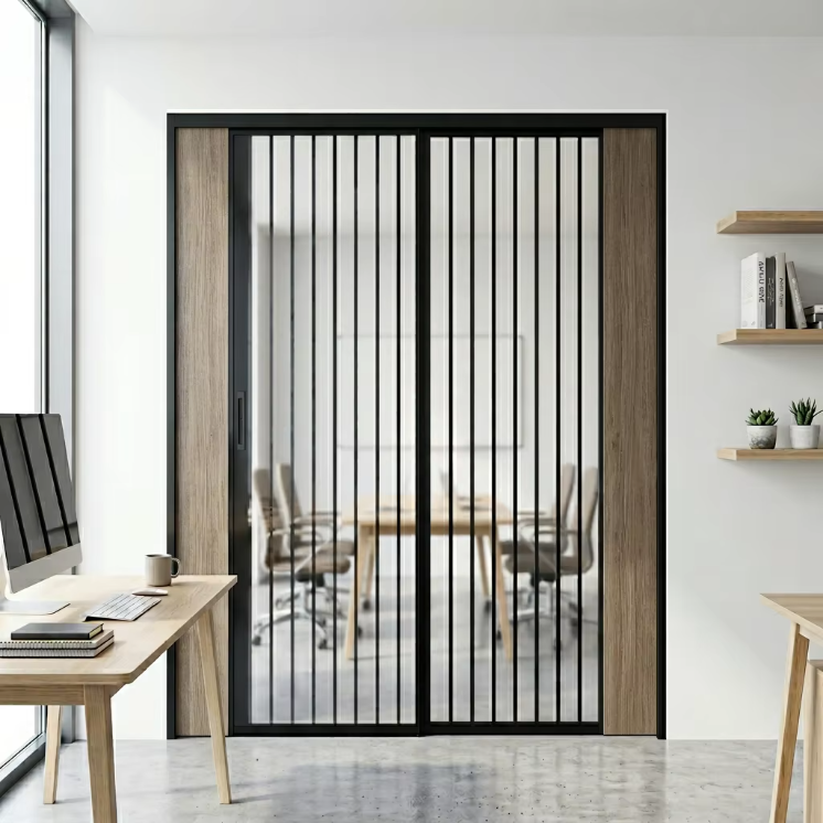 Aluminum Frame Clear Acrylic PVC Thermal Insulation Sliding Folding Retractable Partition Door for Kitchen Staircase Outdoor Air