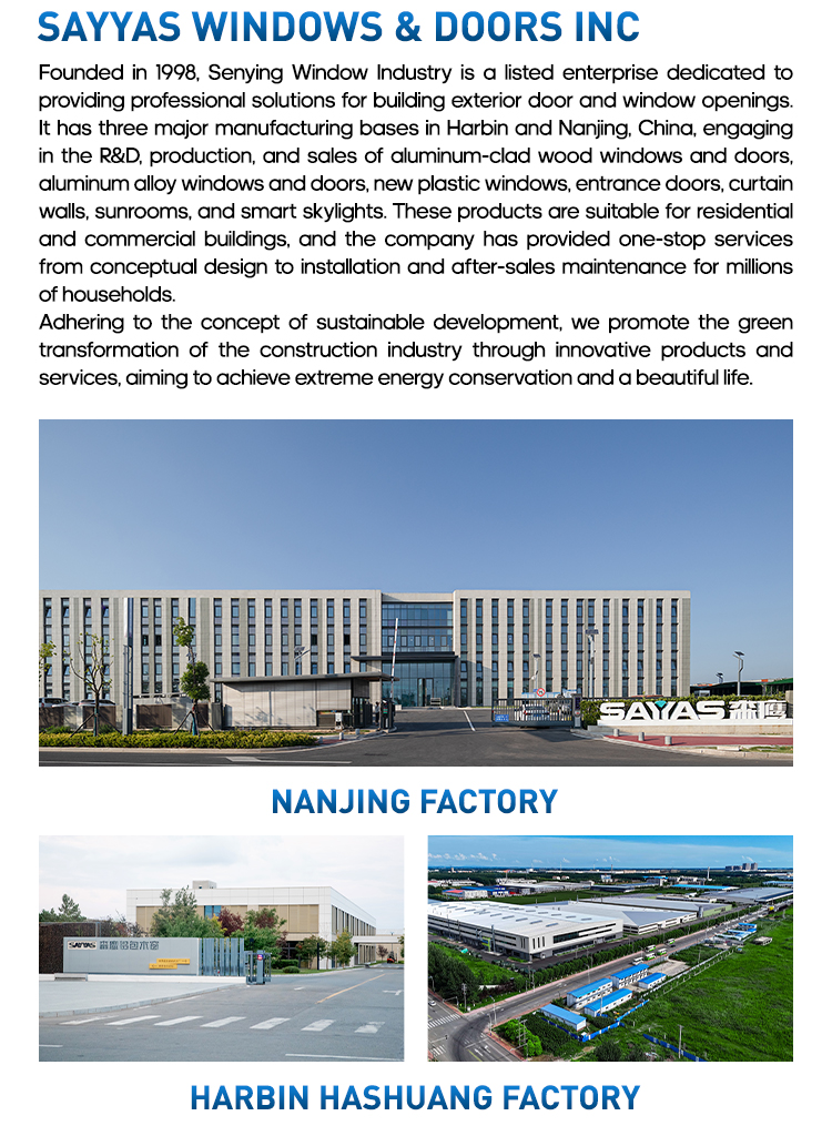 Sayyas Windows P120 Modern PHI Certified Energy Efficient Alu-Wood Composite Soundproof Heat Insulation Windows Kitchen Bathroom