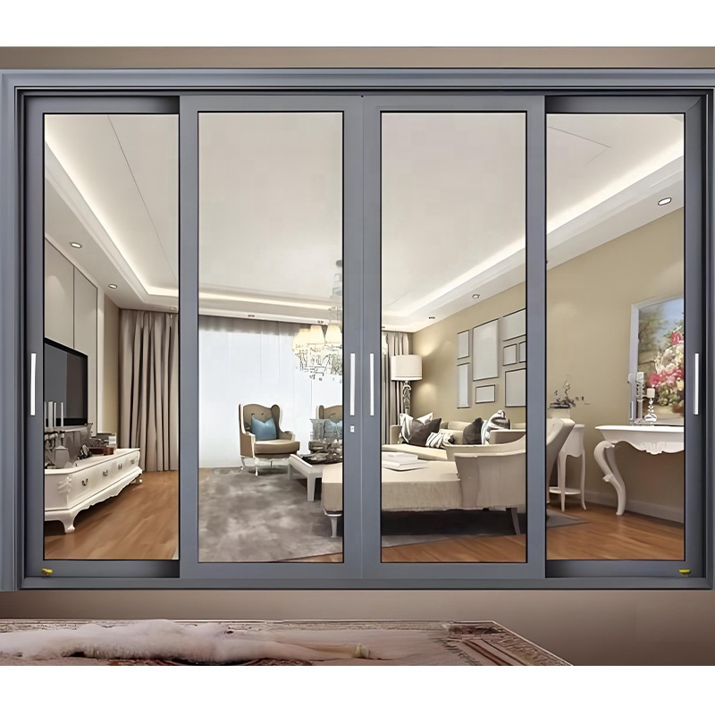 Thermal Break Aluminum Window Energy Efficient Slimline Frame Double Glazed Window OEM RAL Color Customized Side Sliding Window