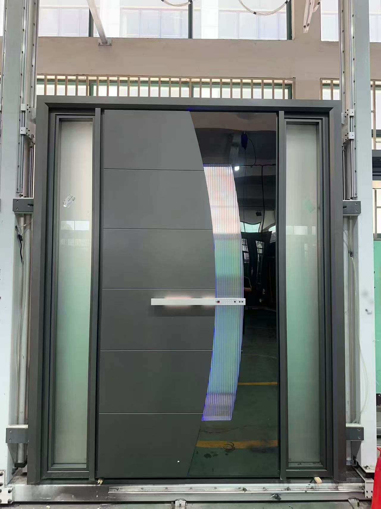 Luxury Smart Entrance Doors Cast Aluminum Metal Single Front Entry Anti Theft Aluminum Alloy Exterior Security Doors