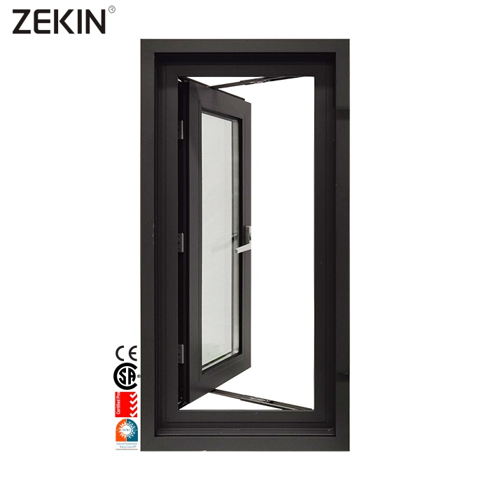 ZEKIN Doors and Windows Aluminum Casement Windows with Double Glazed Glass for House Projects