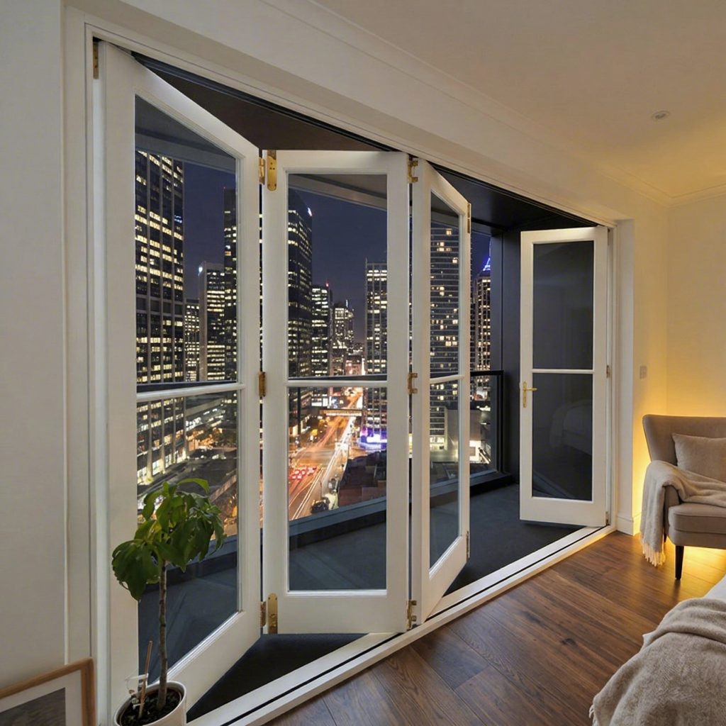 Double Glazing Hurricane Impact Bi-folding Aluminum Patio Folding Door For Residential