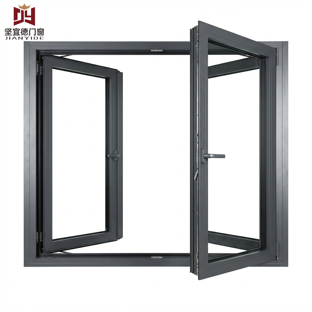 Waterproof Aluminium Casement Windows Energy Efficient Custom Size OEM ODM Manufacturer For Residential Projects CE Certified