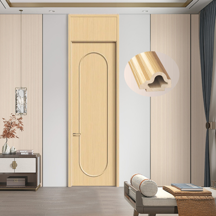Minimalist Arch Recessed Panel Interior Wood Internal Doors Aluminium Alloy Frame Soundproof Solid Wooden Internal Doors For Indoor