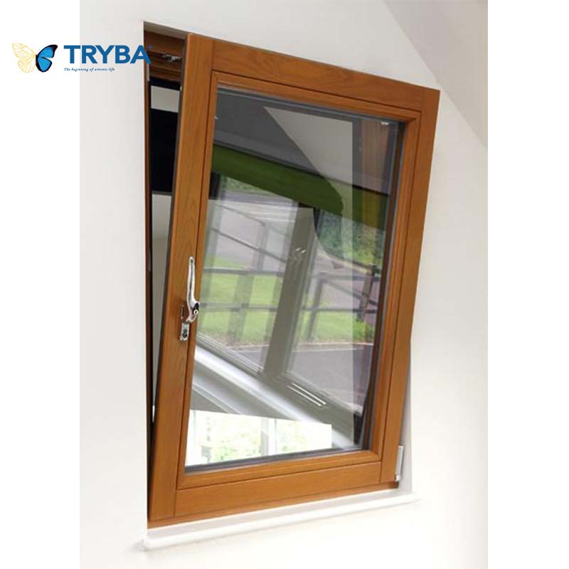 High Quality Modern Eco Composite Wood Thermal Break Design Aluminum Wood Tilt and Turn Window Inward Opening System with Louver
