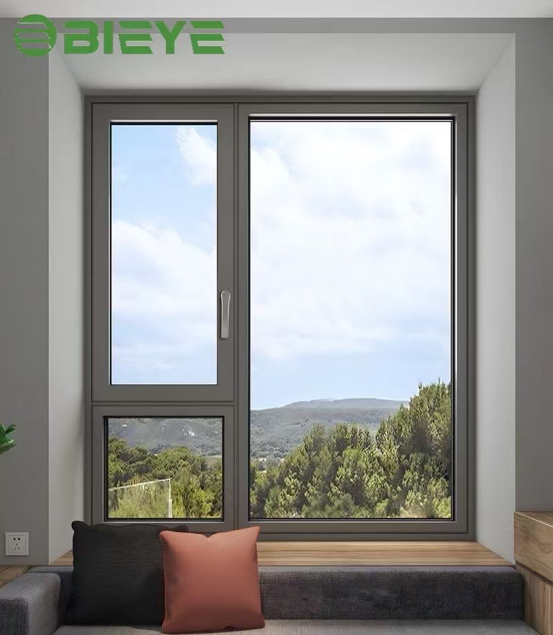 Promotional Customization Tinted Glass Aluminum Glazed Bullet Proof Fixed Safety Door and windows