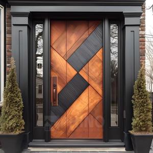 Modern Exterior Aluminum Solid Wood Pivot Door