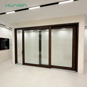 Huasin New Design Custom USA Standard 2026 Triple Glazed Red Oak Aluminum Clad Wood Doors Supplier