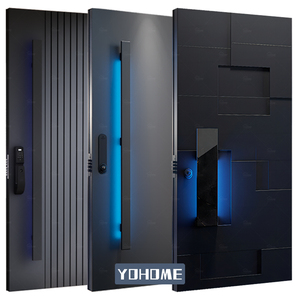 Custom Modern Aluminum Pivot Entrance Door with LED