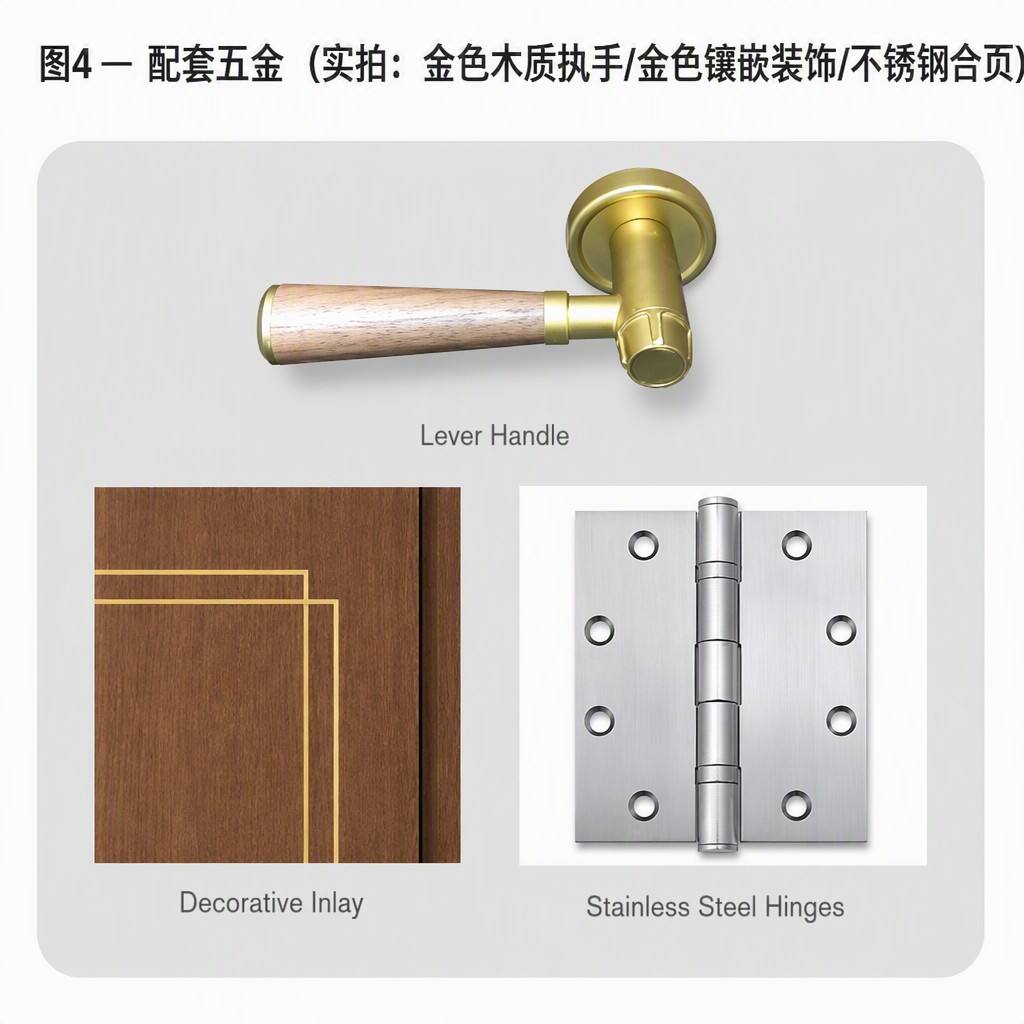 Custom Size Aluminum Wood Composite Fire Door Listed WH Certified IPX5 Waterproof for Apartment Office Commercial Building