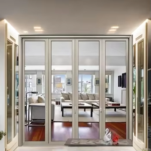 Exterior Black Aluminum Glass Bifold Stack Door