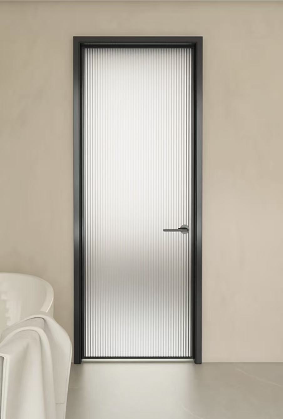 Aluminium Doors for Home,Bathroom Interior Doors for House, Aluminium Door with Frosted Cristal &amp; Restrooms (Supports OEM/ODM)