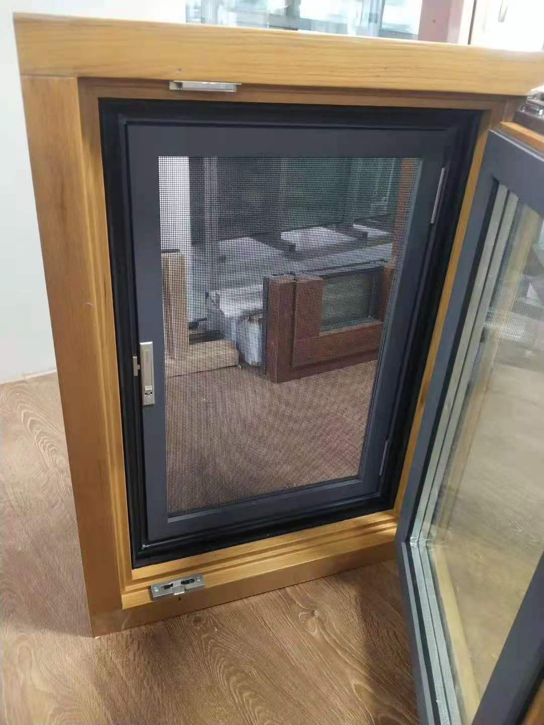 Aluminum Clad Wood Manufacture Casement Windows with Mosquito Net