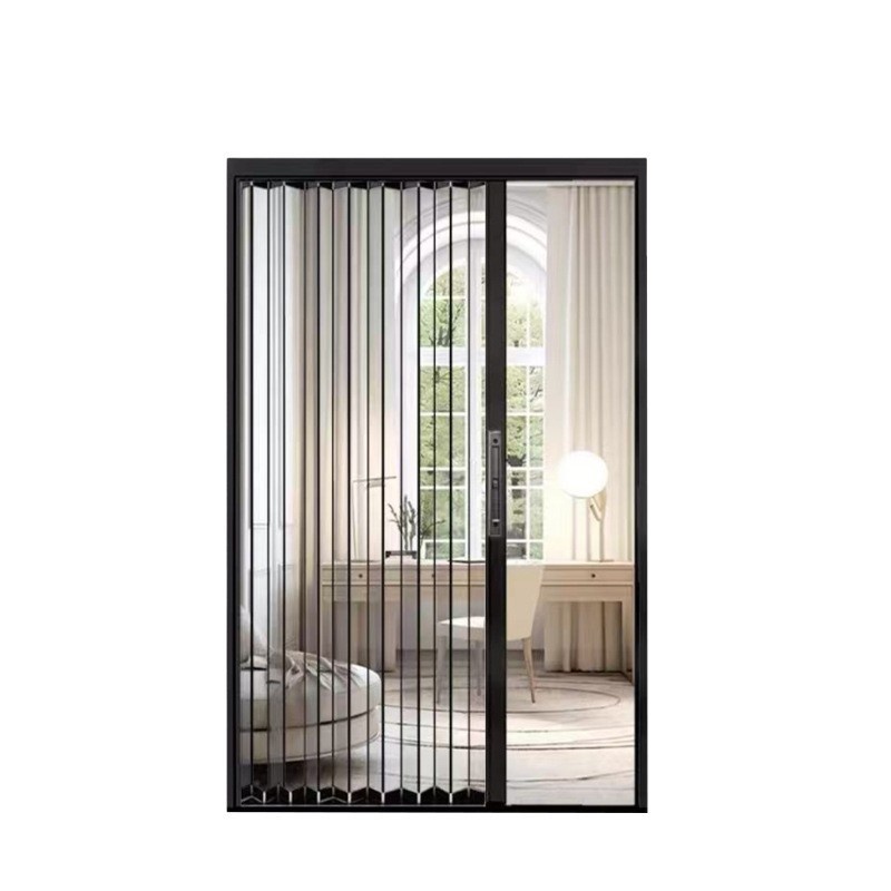 Modern Transparent Acrylic Crystal Panel Aluminum Alloy Folding Sliding Invisible Door Retractable Balcony Living Room Bathroom
