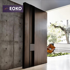 EOKO Wooden Stainless Steel Aluminum Front Entry Door With Smart Lock