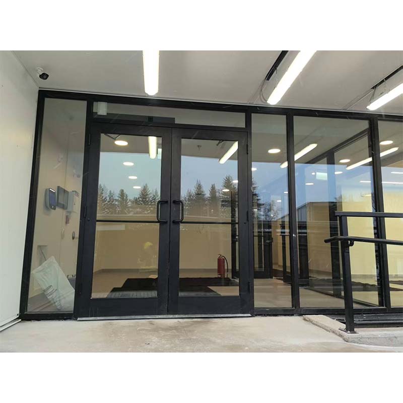 CHANGYI Aluminium Storefront Door Aluminum Kfc Door Commercial Swing Store Front Door