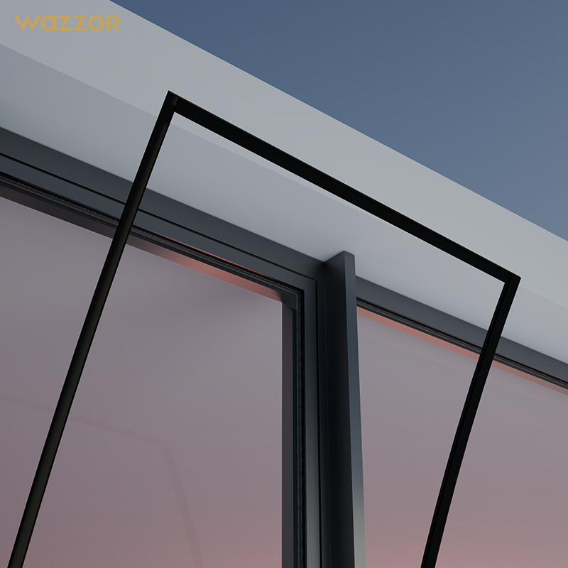 Wazzor Hurricane Proof High Impact Black Aluminum Alloy Low-E Glass Aluminium Windows And Doors Casement Window S For USA