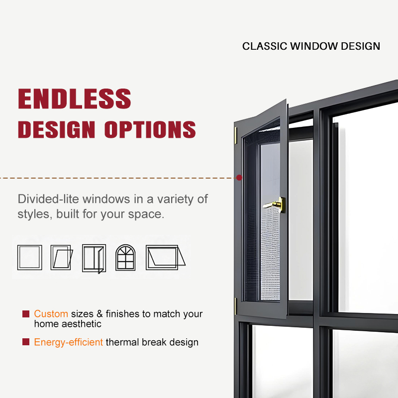Double Glazed Aluminum Alloy Vertical Sliding Window Modern Design Stainless Steel Screen Hotel Apartment