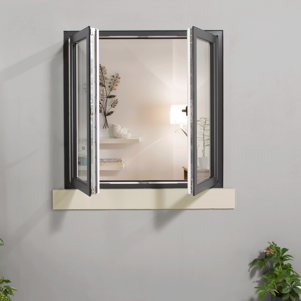 Aluminum Clad Wood Manufacture Casement Windows with Mosquito Net