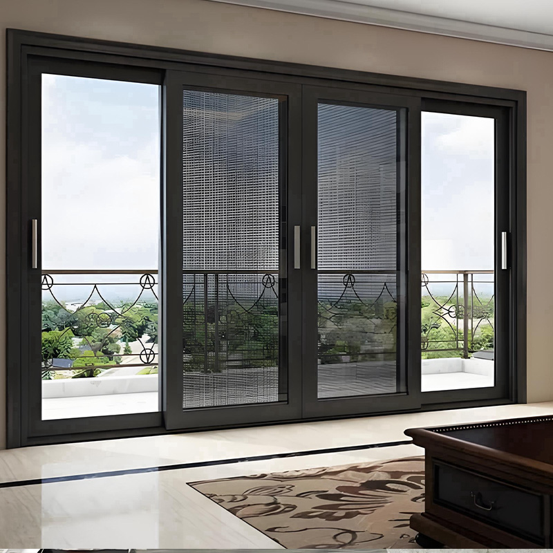 Aluminum Sliding Glass Doors for Apartment Supermarket Commercial Residential Use Windproof Balcony Kitchen Energy Saving